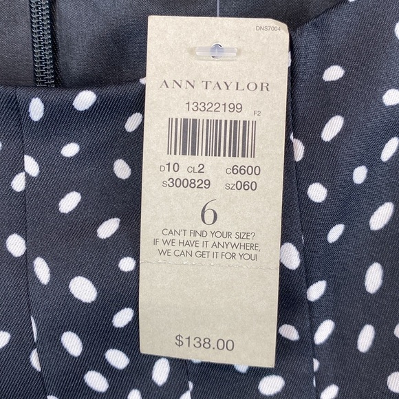 Ann Taylor midi dress polka dot fit and flare size 6 silky smooth sleeveless - Picture 6 of 12